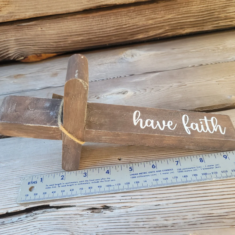 Prayer Rock, Wood Self Standing Or Hanging Framed Spiritual Quote, Wooden Cross